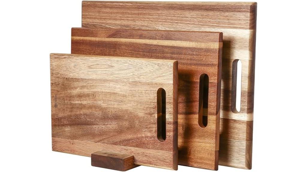 acacia wood cutting set