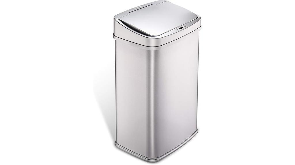 automatic 13 gallon silver trash