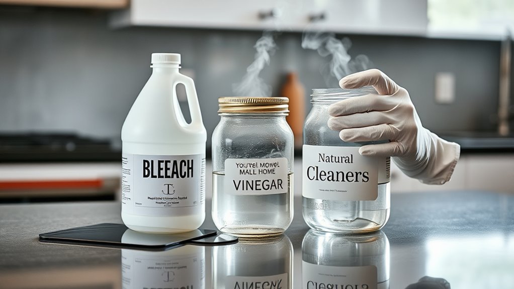 avoid mixing bleach and vinegar