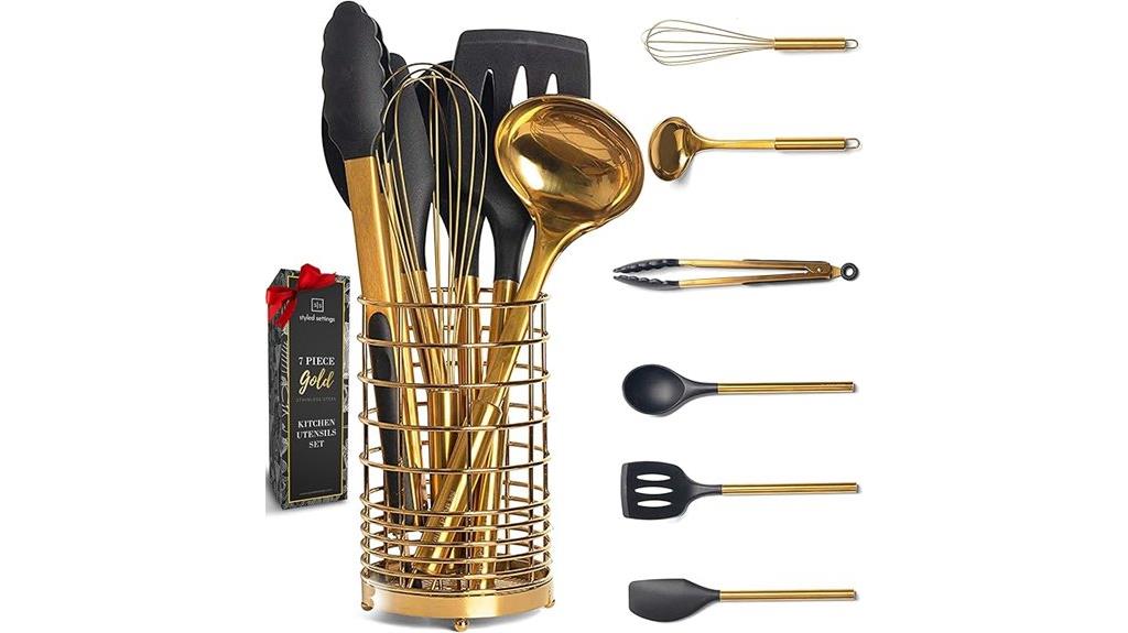 black gold silicone kitchen set