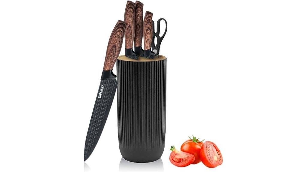 black kitchen knife set