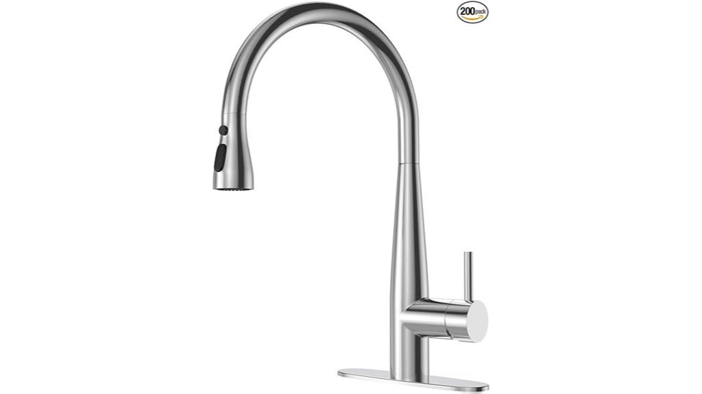 brushed nickel pull down faucet