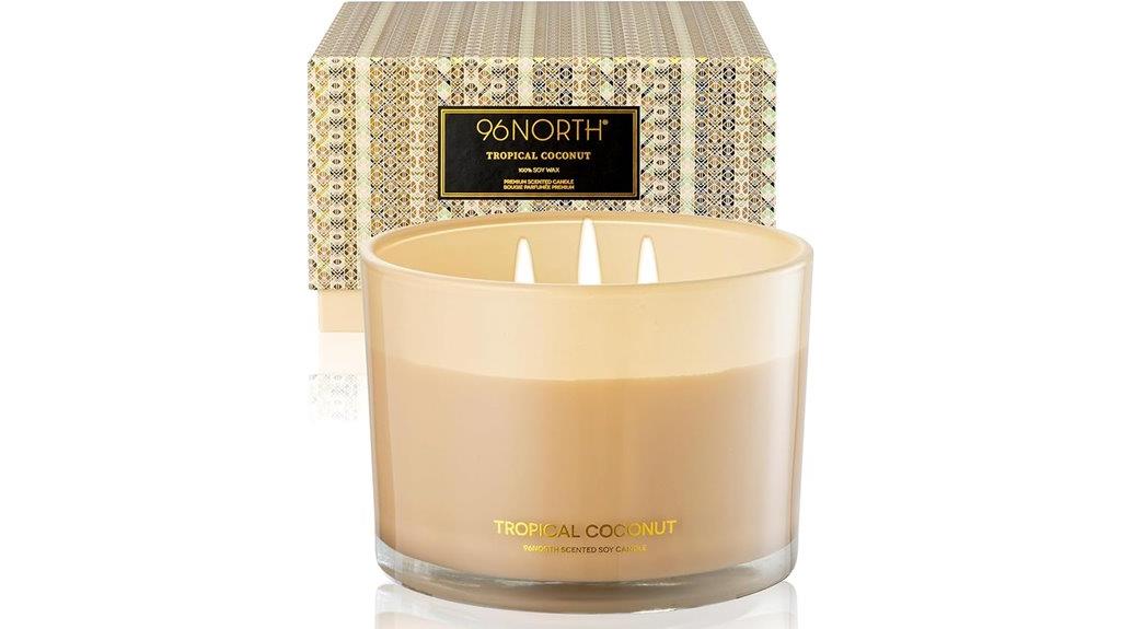 coconut soy 3 wick candle