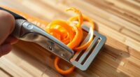 correct vegetable peeler technique