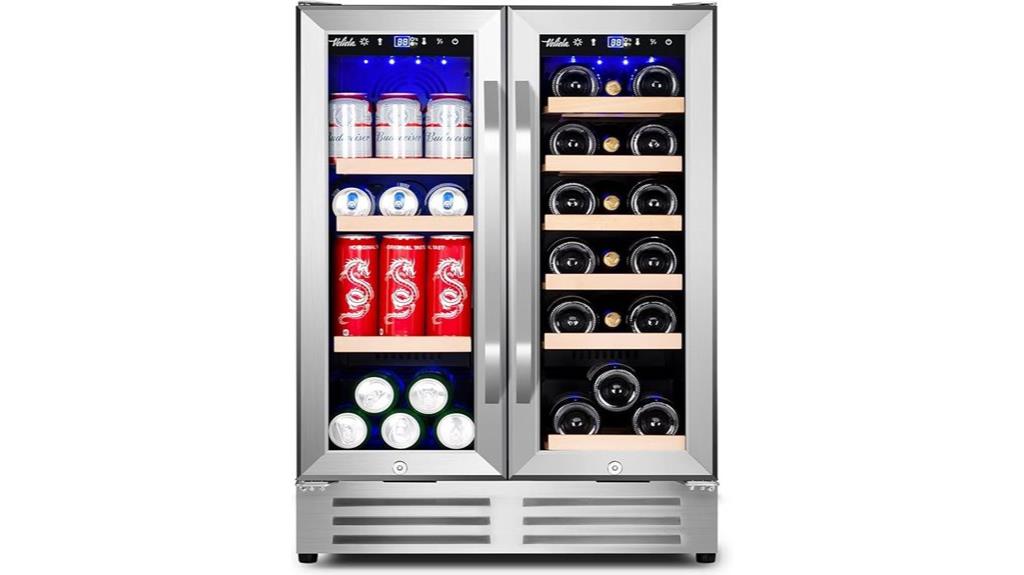 dual zone glass door refrigerator