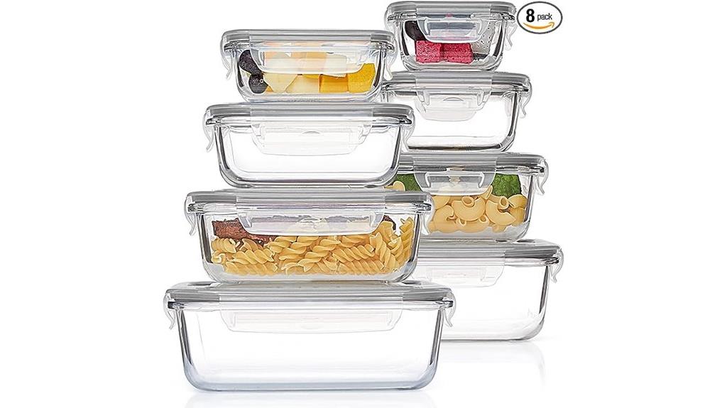 eight glass container set