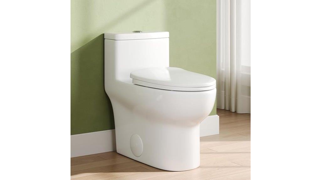 elongated one piece toilet design