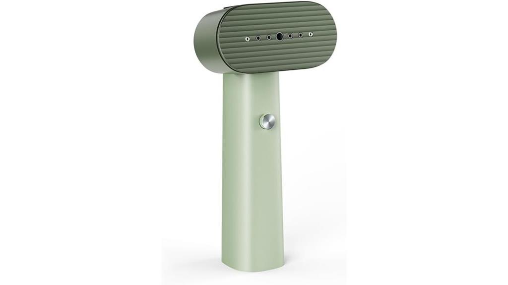 green portable travel steamer