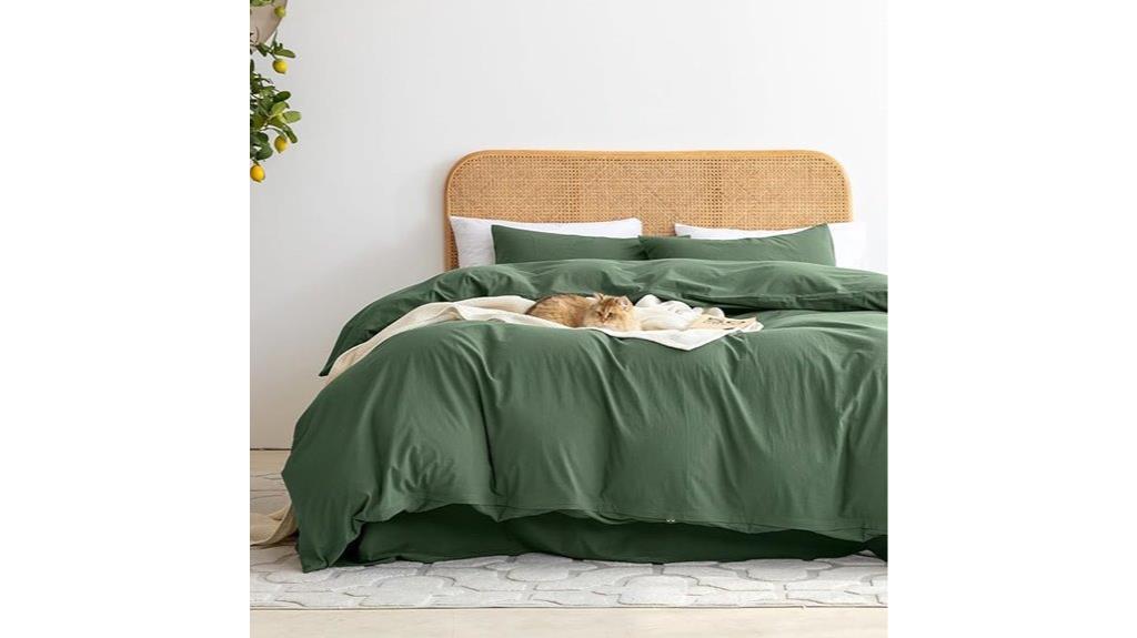 green queen duvet set