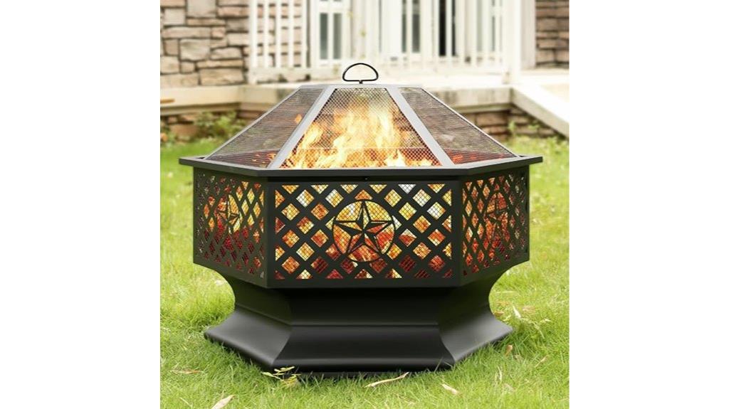 hexagon wood fire pit