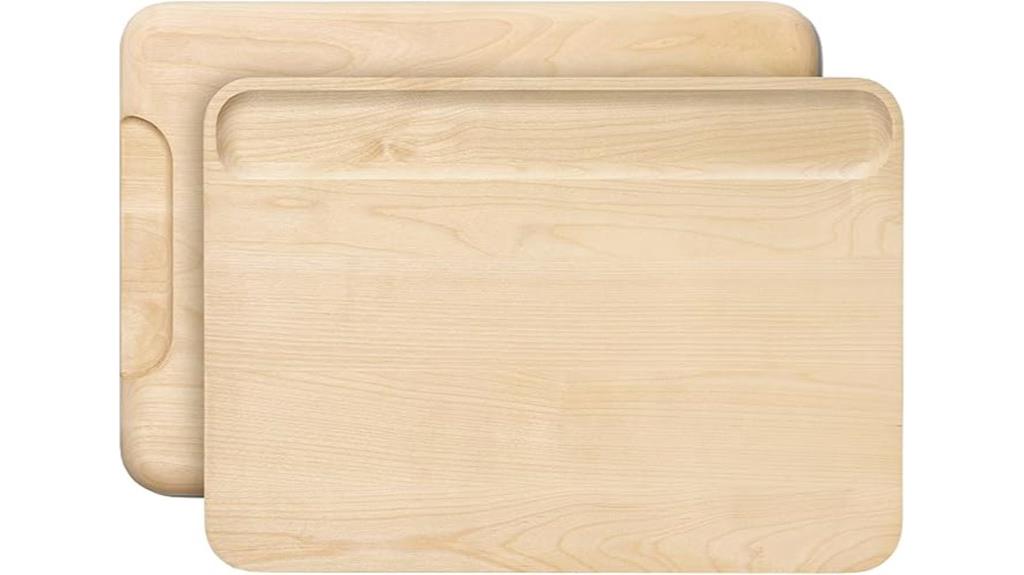 large double sided wooden cutting board