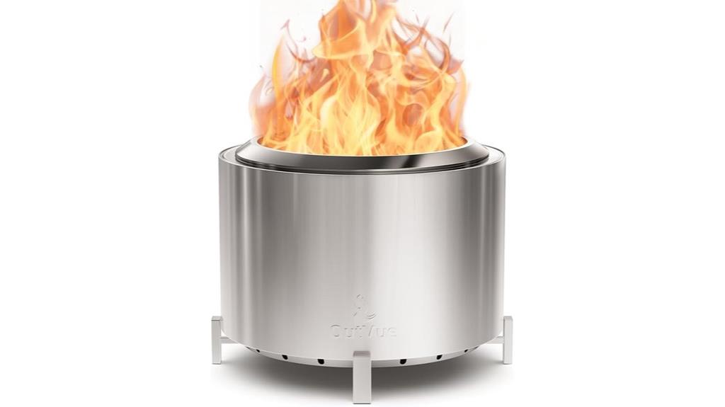 large stainless steel fire pit