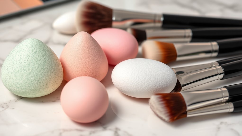 makeup tools sponge versus brush