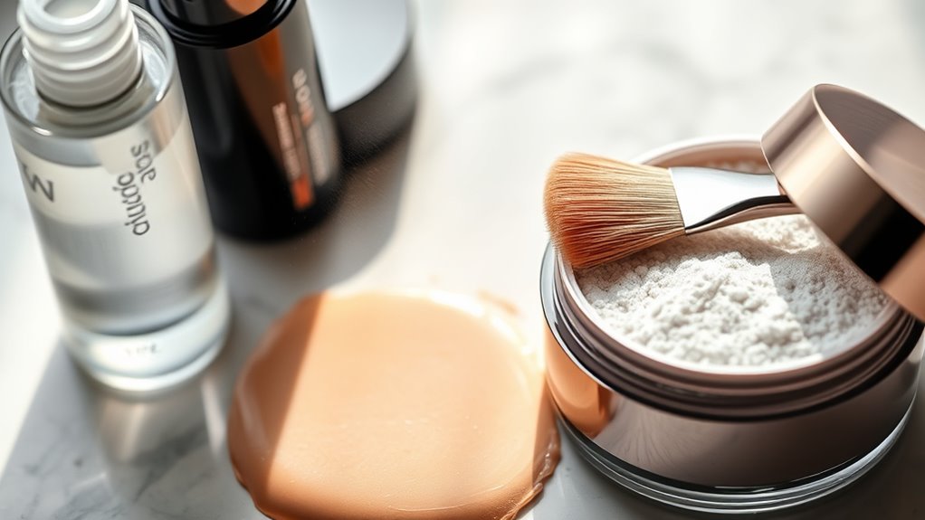matte finish with translucent powder