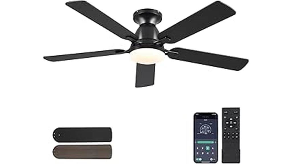 modern black reversible fan