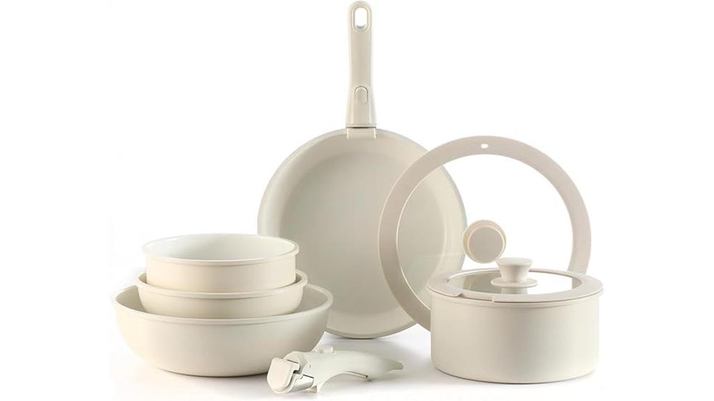 nine piece nonstick cookware set