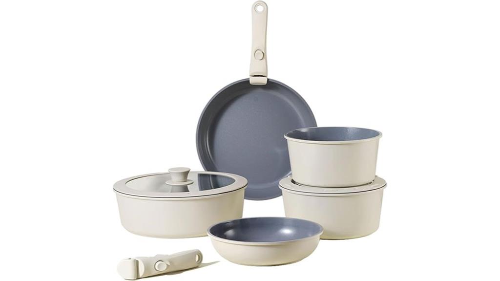 nonstick detachable handle cookware
