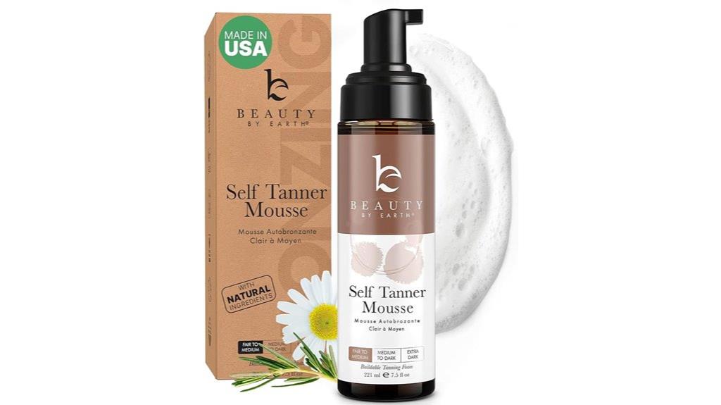 organic natural self tanner mousse