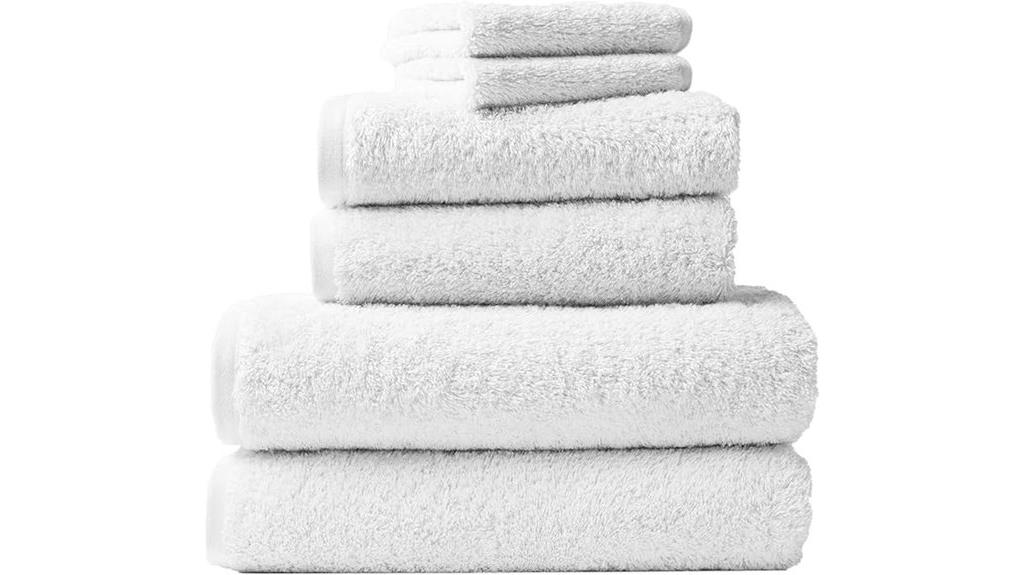 organic white towel set