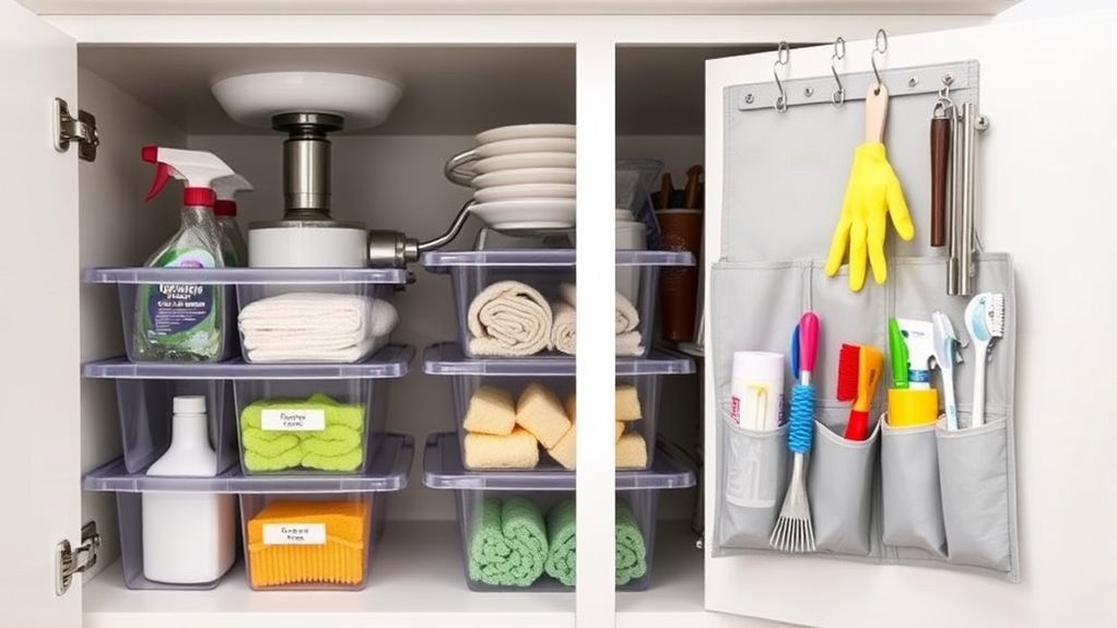 organize with clear containers