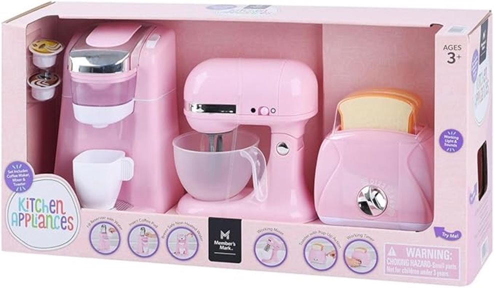pink kitchen appliance set