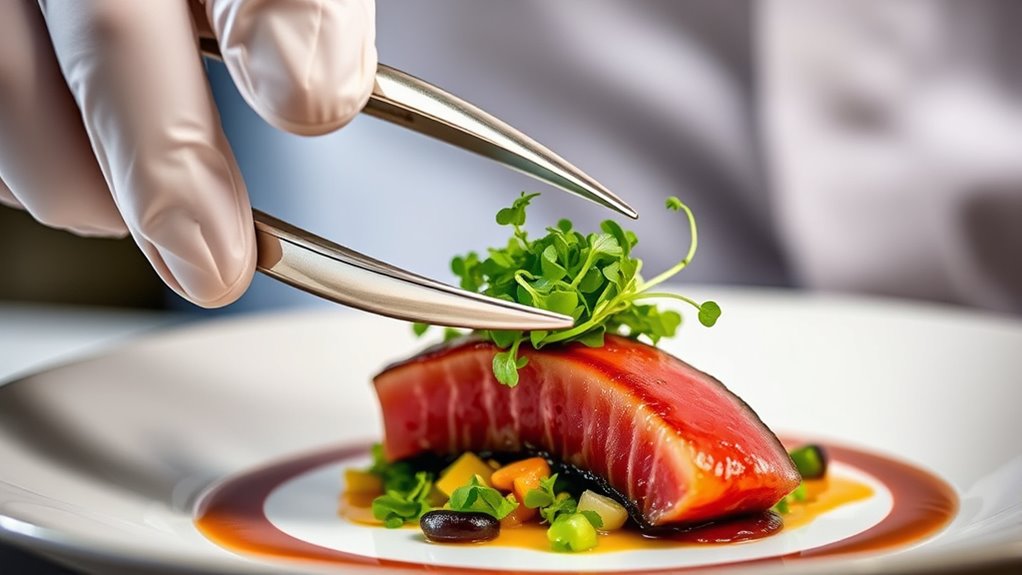 precise artistic food placement