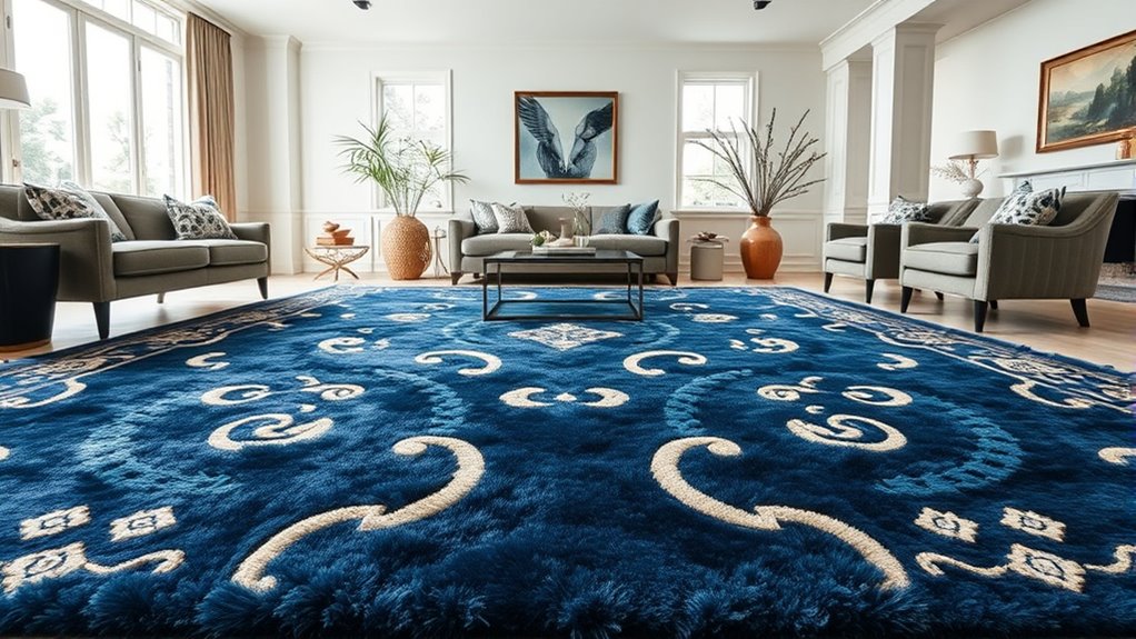 rug size influences spatial boundaries