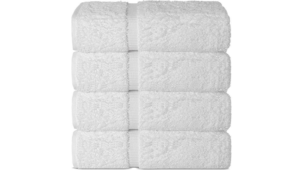 set of four white towels