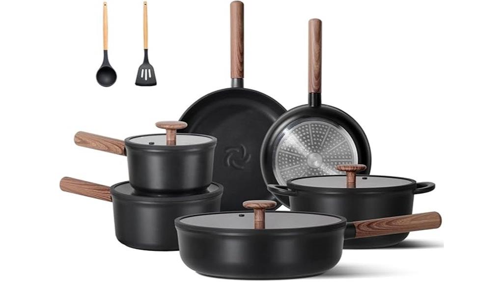 seventeen piece ceramic cookware