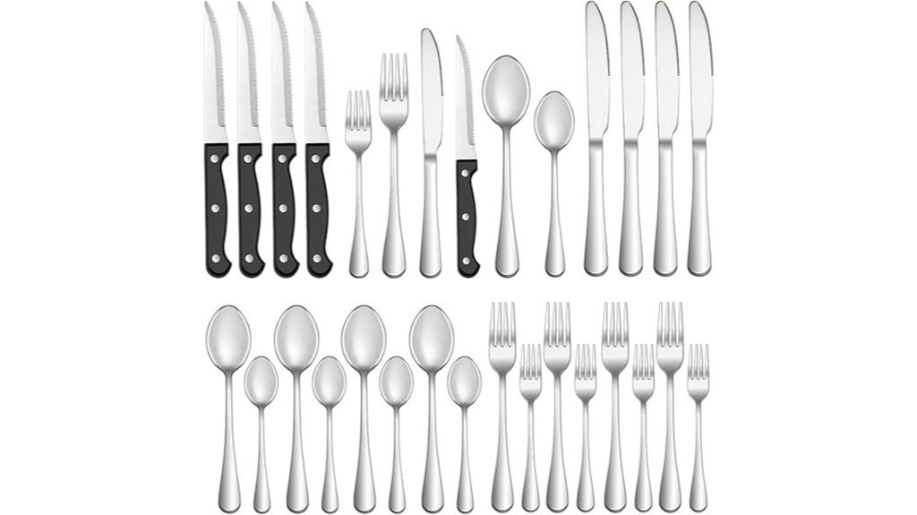 silverware set for four