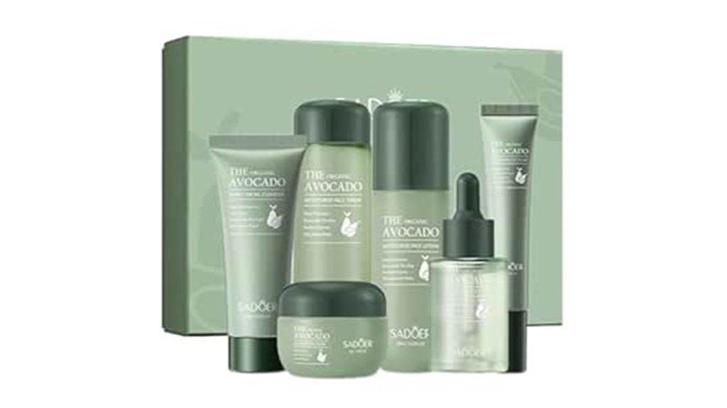 six piece avocado skincare set