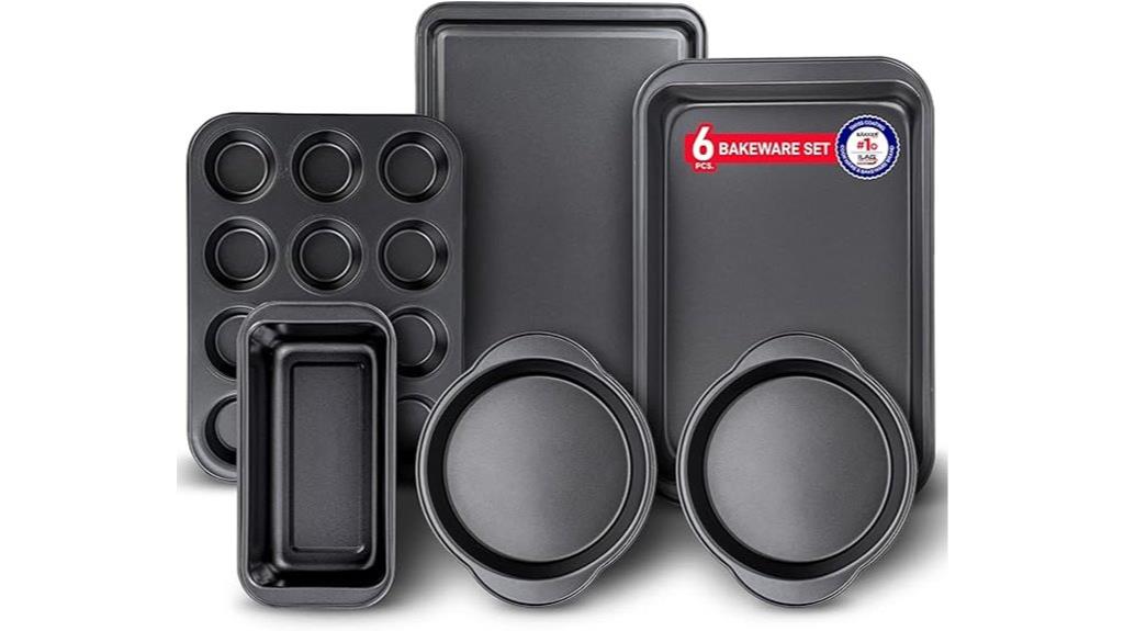 six piece non stick bakeware