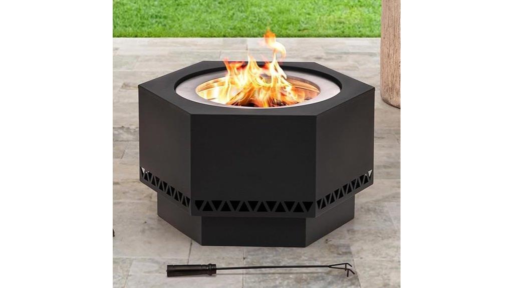smokeless hexagonal fire pit