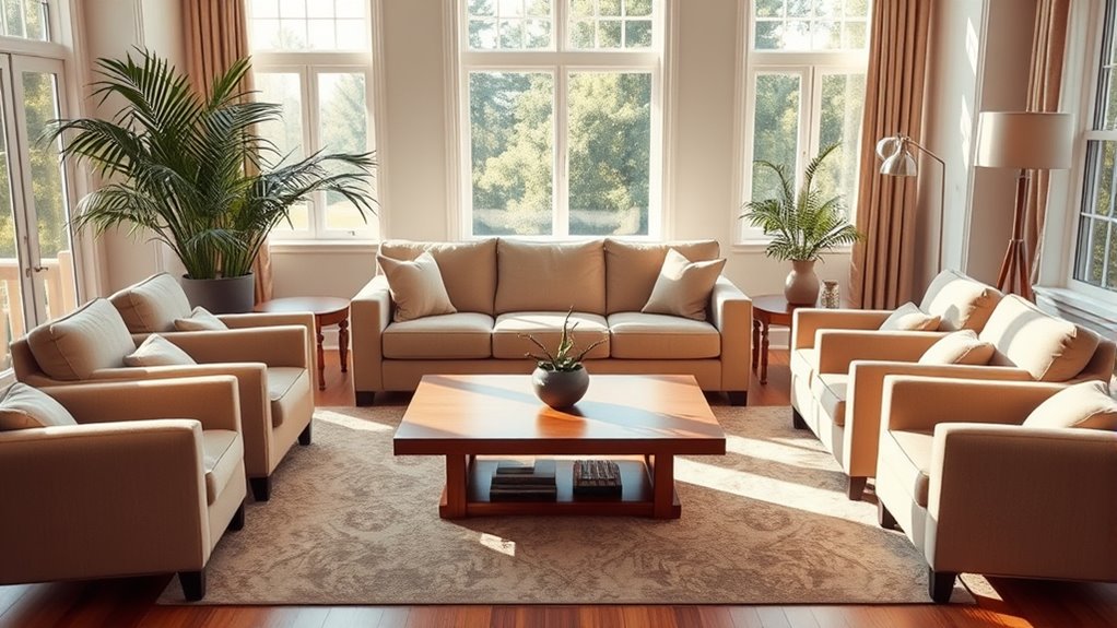 symmetrical furniture placement balance