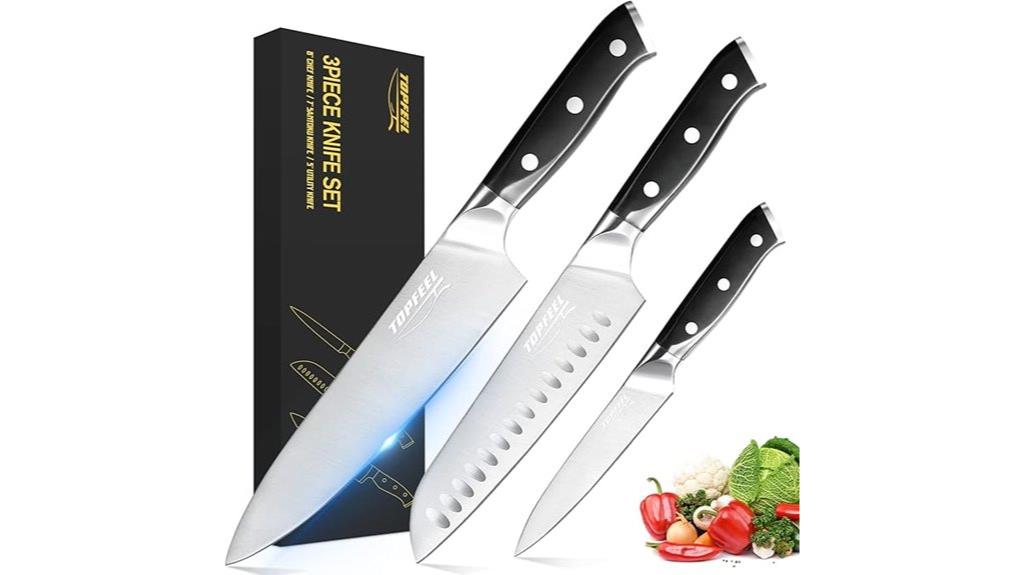 three knife types included
