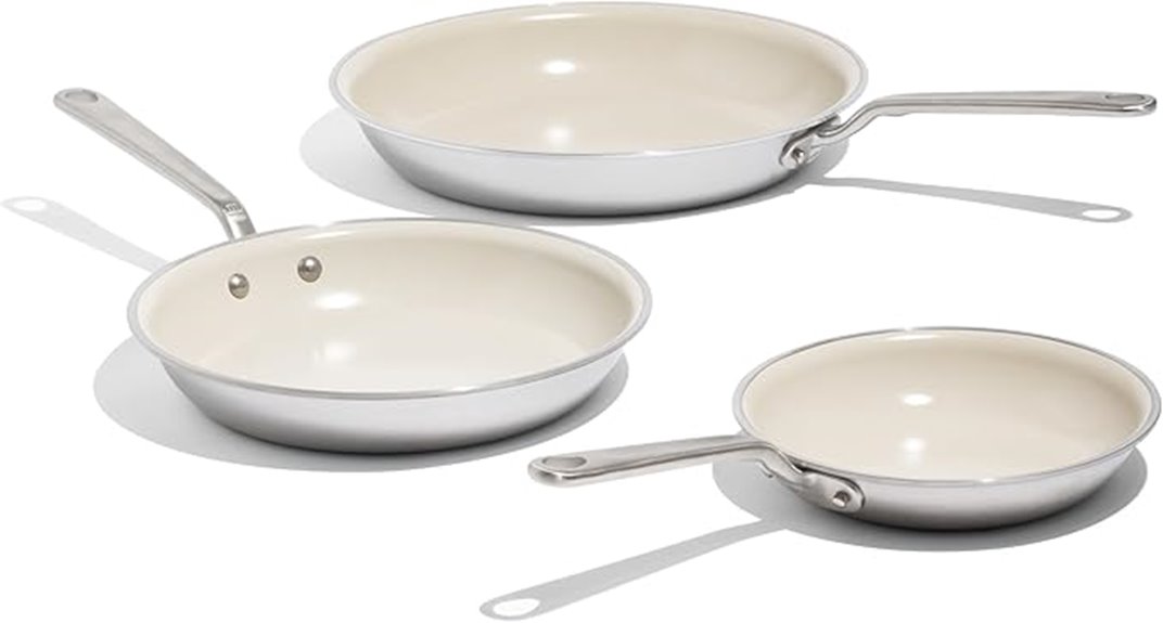 three piece non stick cookware