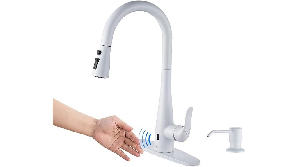 touchless faucet with dispenser
