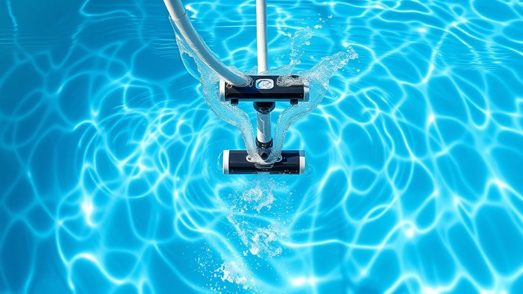 uses water pressure and suction