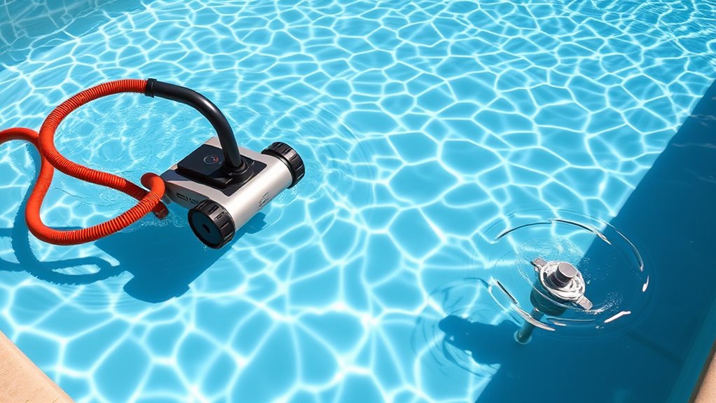 water pressure powers cleaning