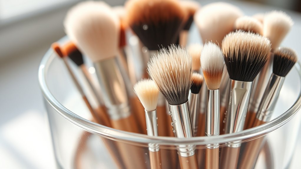 clean brushes prevent skin issues