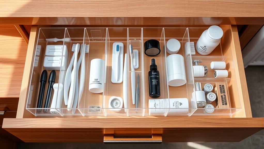 organized bathroom drawer system