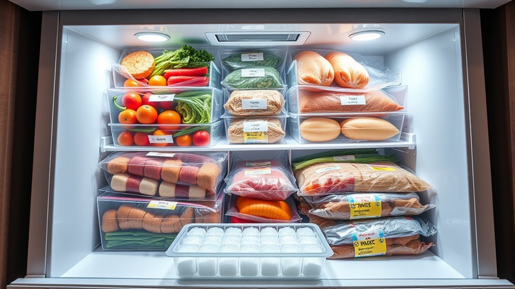 organized freezer food management