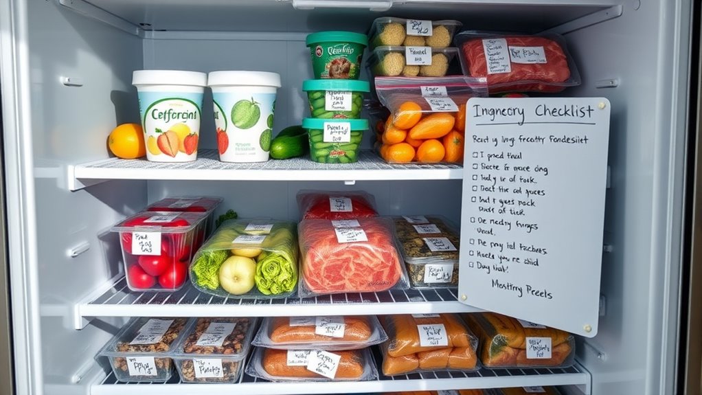 organized freezer meal storage