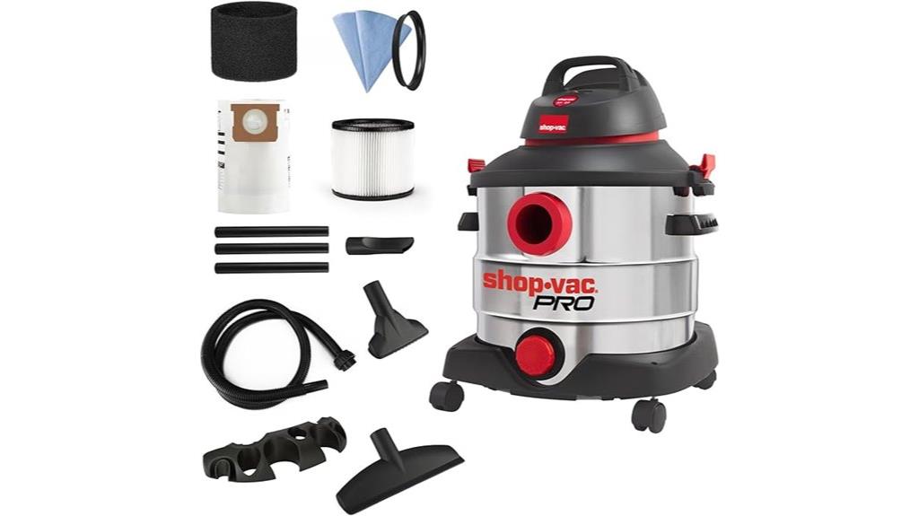 8 gallon shop vac with attachments