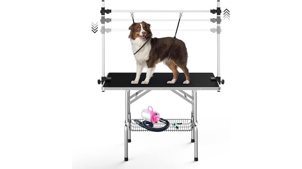 adjustable foldable dog table