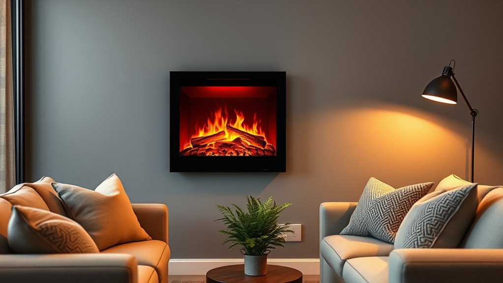 apartment friendly electric fireplace features