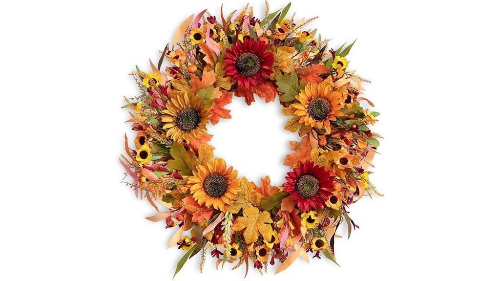 autumn sunflower fall wreath