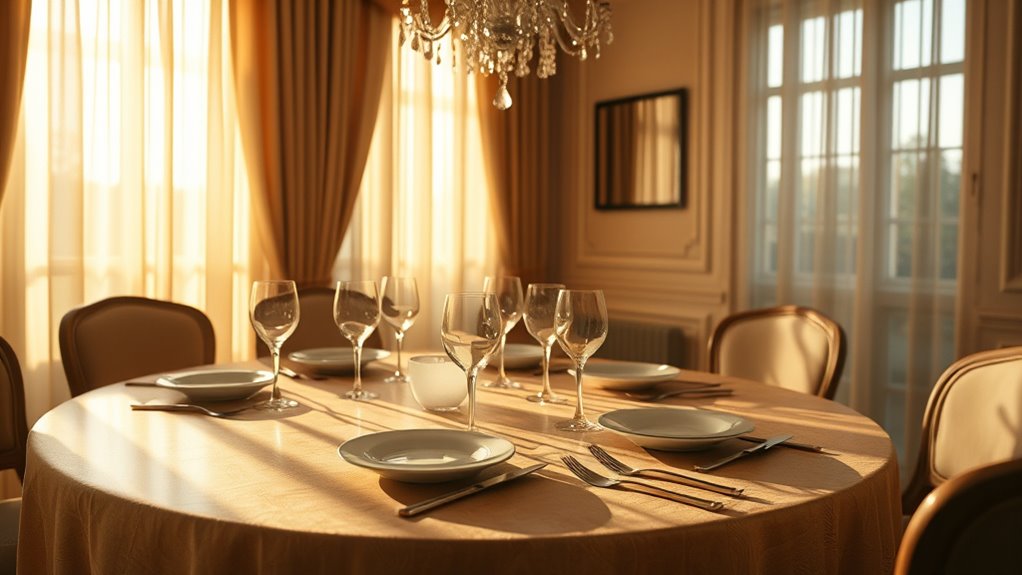 bright lighting and table layout