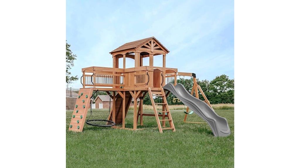 cedar swing set play