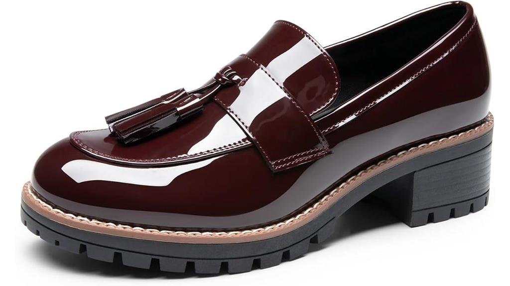 chunky penny heeled loafers